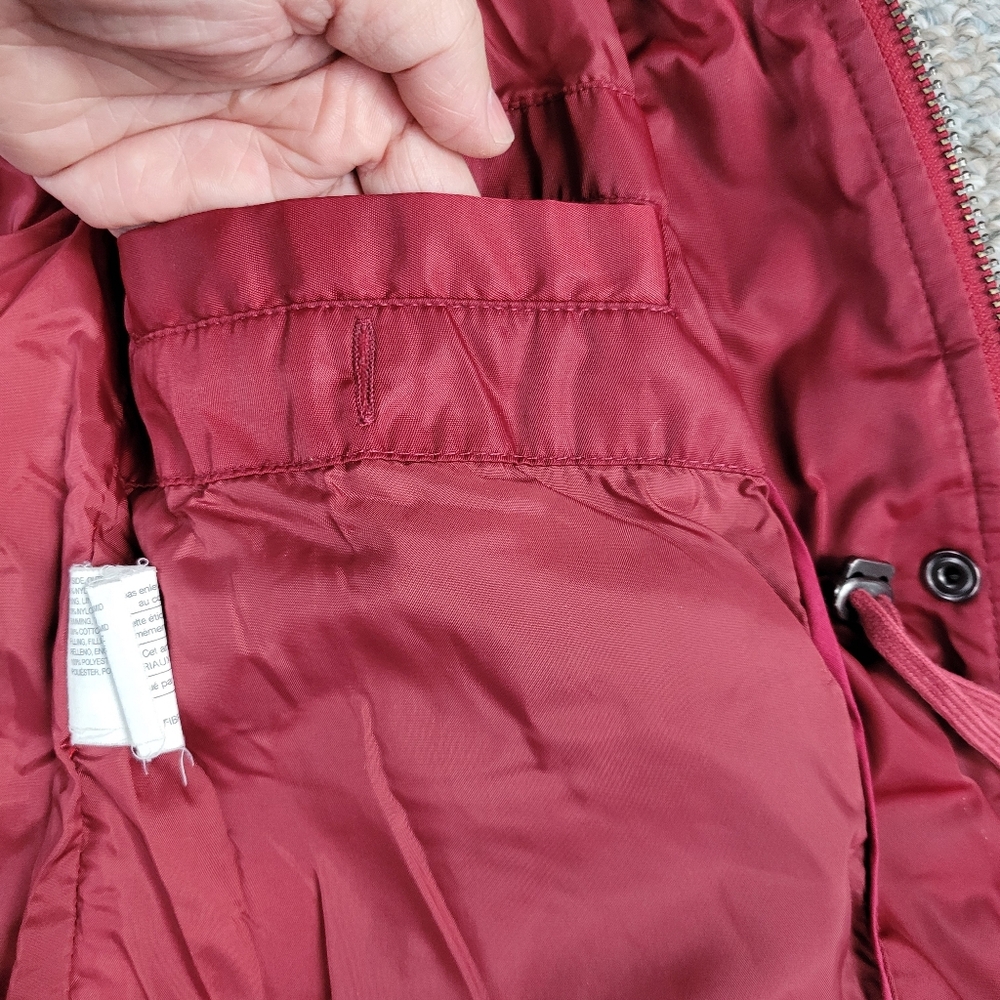 Esprit Puffer Vest With Knit Collar Burgundy Small - Picture 6 of 7